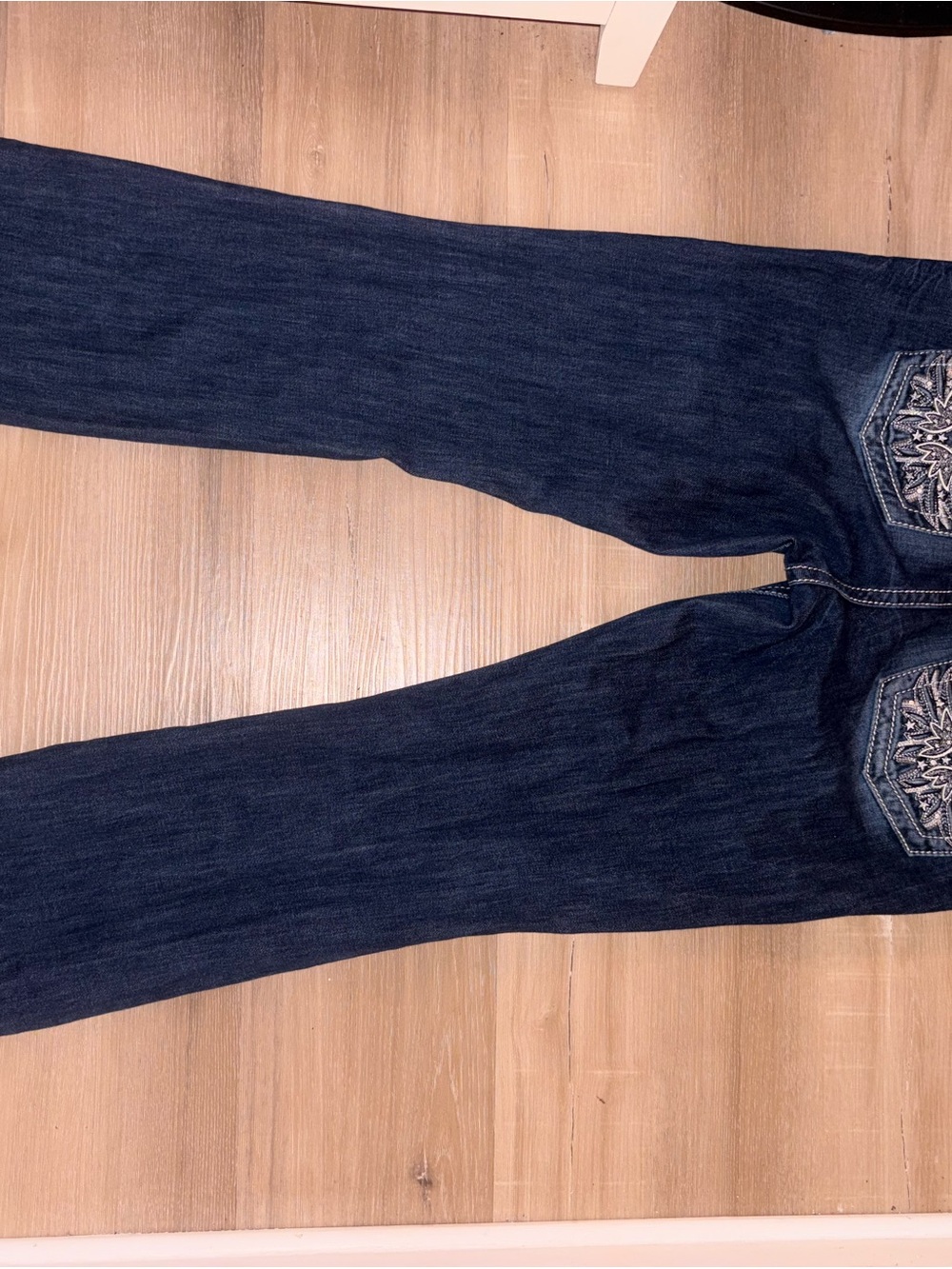 Miss Me Dark Blue Bootcut Jeans with Embroidered Back Pockets